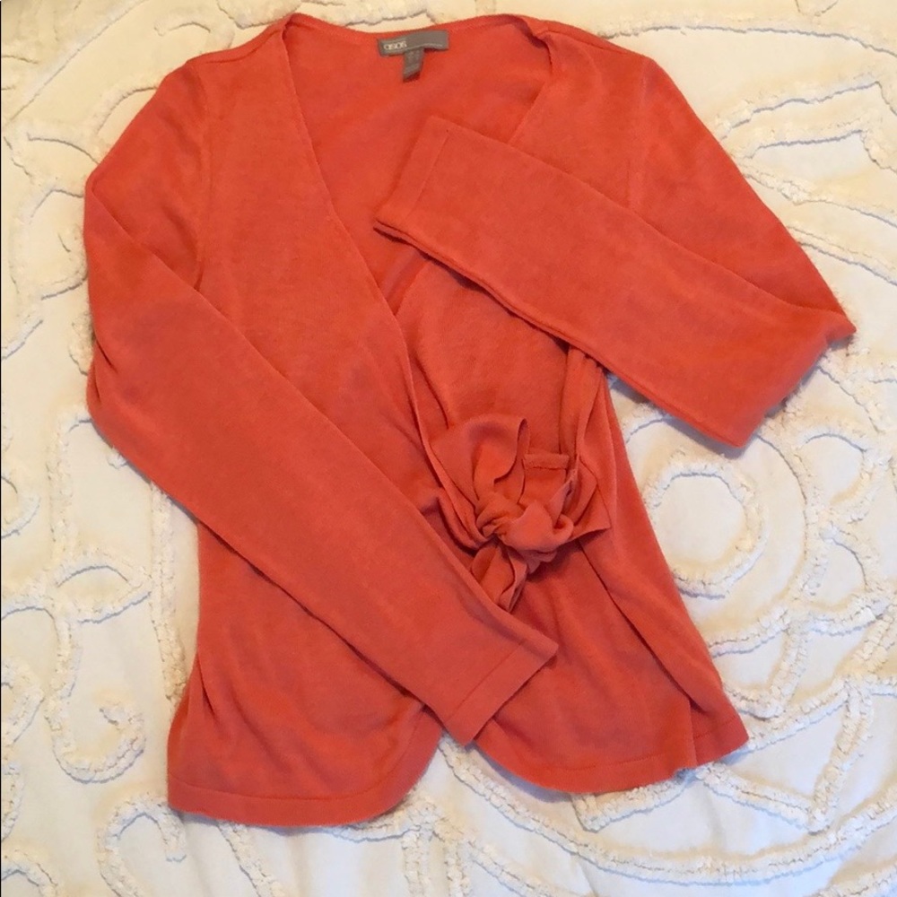 Bright Orange Wrap Sweater